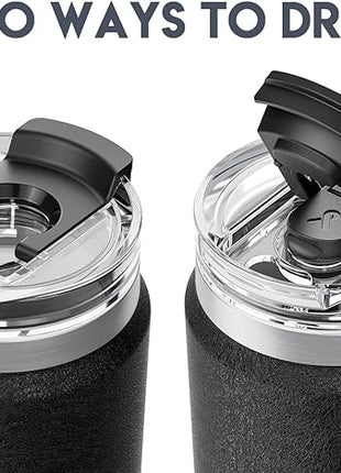 Meoky 32oz Tumbler with Handle, Stainless Steel Travel Mug with 2-in-1 Straw and Sip Lid, Vacuum Insulated Coffee Mug, 100% Leak Proof, Keeps Cold for 24 Hours or Hot for 8 Hours (Night)