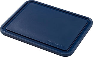 KitchenAid Classic Plastic Cutting Board with Perimeter Trench and Non Slip Edges, Dishwasher Safe, 8 x 10 inch, Ink Blue