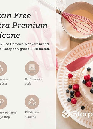 Starpack 'Scrape & Stir' Silicone Spatula Set (2 Pcs) - Heat Resistant Spatulas Set 600°F - Food Grade Kitchen Spatulas - LFGB Grade Nonstick Baking and Cooking Rubber Spatula Set