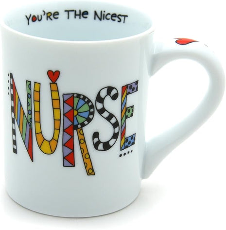 Our Name is Mud “Nicest Nurse” Porcelain Mug, 16 oz.