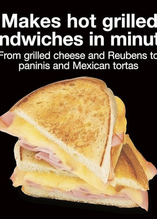 Proctor Silex Deluxe Hot Sandwich Maker, Nonstick Plates, Stainless Steel & 4 Slice Toaster, Cool-Touch Walls, Shade Selector, Toast Boost, Auto Shut-off and Cancel Button, Black