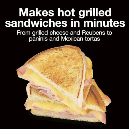 Proctor Silex Deluxe Hot Sandwich Maker, Nonstick Plates, Stainless Steel & 4 Slice Toaster, Cool-Touch Walls, Shade Selector, Toast Boost, Auto Shut-off and Cancel Button, Black