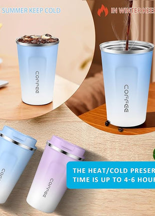 CS COSDDI 12 oz Stainless Steel Vacuum Insulated Tumbler - Coffee Travel Mug Spill Proof with Lid - Coffee Cups for Keep Hot/Ice Coffee,Tea and Beer