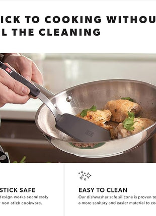 DI ORO Spatulas for Kitchen Use - Forever Warranty - 600°F Heat Resistance Silicone - Turner Spatula Set for Cooking - BPA Free Wide Pancake Spatulas - Egg Flippers for Nonstick Cookware Safe (2pc)