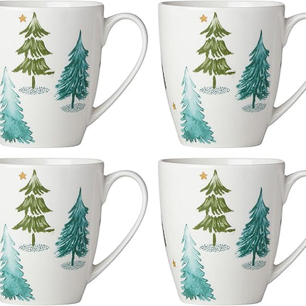 Lenox 880069 Balsam Lane 4-Piece Mug Set, Christmas Drinkware, Holiday Hosting (Pack of 8)