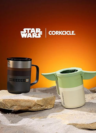 Corkcicle Classic Coffee Mug - Triple Insulated Stainless Steel for Travel - Shatter-Proof Lid - Keeps Drink Hot Over 3 Hours - Holiday Mug Gift - Great for Gifting Warmth - 16 oz - Grogu