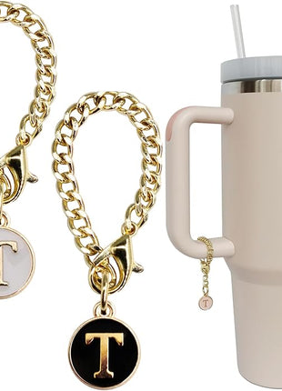 Letter Charm Accessories for Stanley Cup 2PCS Initial Name ID Personalized Handle Charm for Stanley Tumbler