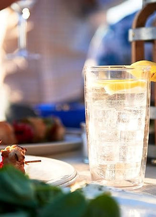 Tervis Clear & Colorful Tabletop Made in USA Double Walled Insulated Tumbler Travel Cup Keeps Drinks Cold & Hot, 16oz - 2pk, Clear