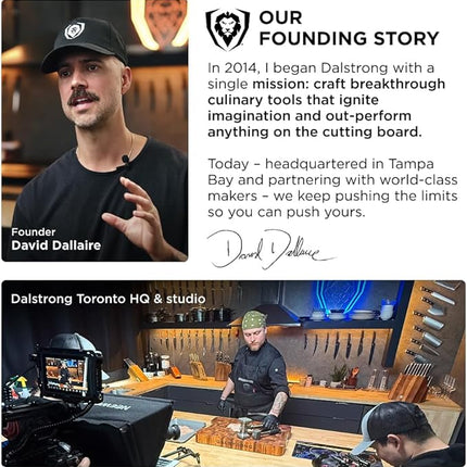 DALSTRONG Chef Knife - 8 inch Blade - Gladiator Series ELITE - Forged HC German Steel Chef's Knife - Razor Sharp Kitchen Knife - Professional Full Tang Knife - Black G10 Handle - Sheath -NSF Certified