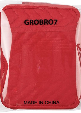 GROBRO7 5Pack Pocket Pot Holders Cotton Heat Resistant Potholder Multipurpose Hot Pads Machine Washable Oven Mitts Potholders Bulk for Daily Kitchen Baking and Cooking 7 x 9 Inch Red