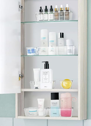 WOWBOX 25 PCS Clear Plastic Drawer Organizer Set, 4 Sizes Desk Drawer Divider Organizers and Storage Bins for Makeup, Jewelry, Gadgets for Kitchen, Bedroom, Bathroom, Office