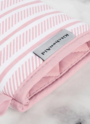 KitchenAid Albany Mini Oven Mitt 2-Pack Set, Dried Rose, 5.5"x8"