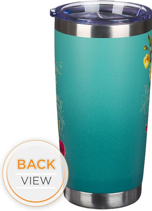 Christian Art Gifts Stainless Steel Double Wall Vacuum Insulated Tumbler 18 oz Butterfly Teal BPA-free Travel Mug with Retractable Lid Inspirational Bible Verse for Women - Hope -Isaiah 40:31