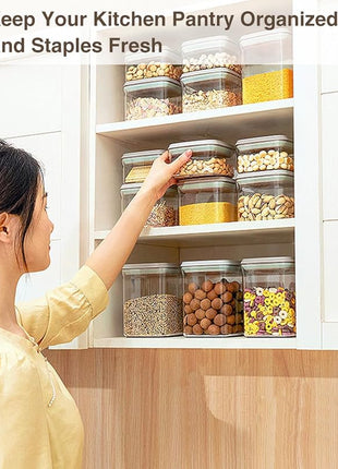 8 Pcs Pop Food Storage Containers Airtight Food Storage Containers Set with Lids Kitchen Pantry Organization and Storage, 3.4Qt, 2.8Qt, 2.1Qt, 1.2Qt