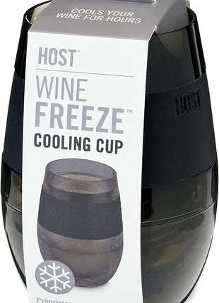 HOST Wine Freeze Cooling Cup, Plastic Double Wall Insulated Freezable Drink Chilling Tumbler with Freezing Gel Wine Glasses for Red and White Wine, Set of 1, 8.5 oz, Smoke