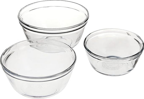 Anchor Hocking Anchor 3-Piece Glass Mixing Bowl Set, Clear