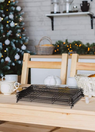 Geesta 2/3/4-Tier Upgraded Collapsible Cooling Rack with Adjustable 3 Setting Design Stackable Roasting Cooking Drying Wire Cooling Rack for Cookies Baking Gifts for Women