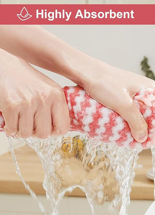 JOYMOOP 54 Packs Microfiber Cleaning Cloths, 10" x 10" Kitchen Towels – Reusable Cleaning Rags, Lint-Free, Super Absorbent Cleaning Cloths for Kitchen, Car, and Household Cleaning, Pink