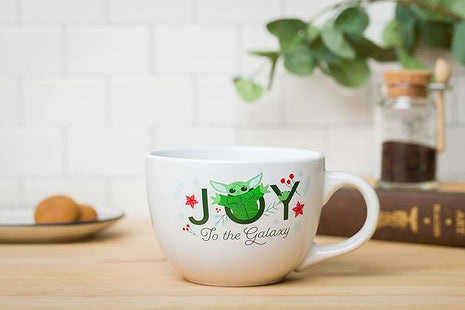Silver Buffalo Star Wars Mandalorian Joy to the Galaxy Ceramic Soup Mug, 24-Ounces