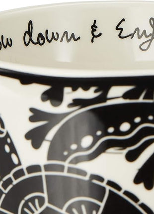 Karma Gifts 16 oz Black and White Boho Mug Sea Turtle - Cute Coffee and Tea Mug - Ceramic Coffee Mugs for Women and Men, 1 Count (Pack of 1)