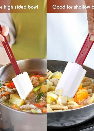 Norme 4 Pcs High Temp Silicone Spatulas Heat Resistant Rubber Spatula Commercial Silicone Scraper with Handle for Kitchen Cook Baking Mixing Utensil, Dishwasher Safe (14 Inch,16.5 Inch)