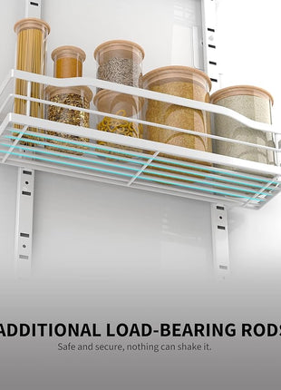 Moforoco White 9-Tier Over The Door Pantry Organizer, Pantry Organization And Storage, Metal Hanging Spice Rack Shelves Door, Home & Kitchen Essentials, Laundry Room Bathroom Organization