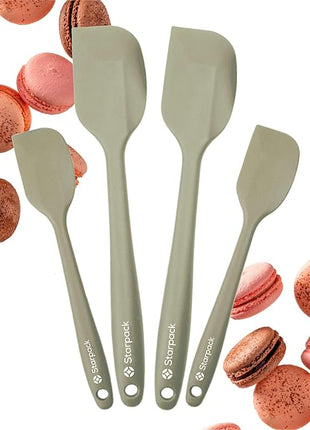 StarPack 'Scrape & Stir' Silicone Spatula Set (4 Pcs) - Heat Resistant Spatula Set 600°F - Food Grade Kitchen Spatulas - Nonstick Silicone Baking & Cooking Spatulas - Rubber Turner Set for Kitchen Use