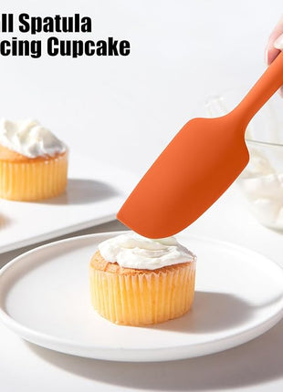 3-Piece Silicone Spatula Scrapers: Doosu 600°F Heat Resistant Food Grade Kitchen BPA Free Rubber Baking Cooking Tool Nonstick Utensil Set for Mixing, Scraping, Folding, Stirring, Serving (Multi-4)