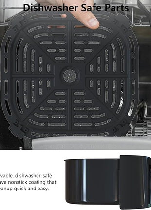 Air Fryer Oven - 5 Quart Digital Air Fryer with 8 Cooking Presets, Visible Cooking Window, LCD Touch Screen, Nonstick Dishwasher-Safe Basket & Tray, Customized Temp/Timer