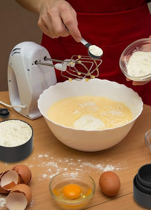 TILUCK Measuring Cups & Spoons Set, Stackable Cups and Spoons, Nesting Measure Cups with Stainless Steel Handle, Kitchen Gadgets for Cooking & Baking (Black)