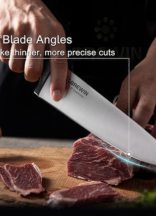 Brewin Professional Kitchen Knives, 3PC Chef Knife Set Sharp Knives for Kitchen High Carbon Stainless Steel, Japanese Cooking Knife with Gift Box