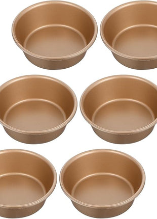 6PCS Air Fryer Jumbo Muffin Cupcake Pans, Mini Pie Pan, 4 Inch Hamburger Bun Mold, Non-Stick Air Fryer Egg Baking Pan Individual Mini Cake Pans for Baking