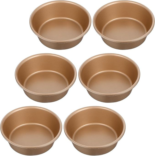 6PCS Air Fryer Jumbo Muffin Cupcake Pans, Mini Pie Pan, 4 Inch Hamburger Bun Mold, Non-Stick Air Fryer Egg Baking Pan Individual Mini Cake Pans for Baking