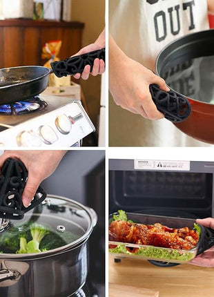 CHEFBEE 3PCS Silicone Trivet Mat - Flexible Non-Slip Heat Resistant Modern Kitchen Teapot Trivets Set for Hot Dishes, Table, Countertop