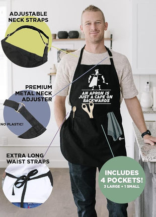 ApronMen - Funny Apron For Men - BBQ Gifts for Men & Unique Gifts for Fathers - Mens Aprons for Grilling