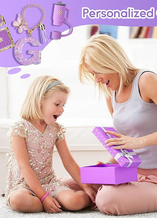 Mity rain 6PCS Cup Accessories Set for Stanley Cup 30oz 40oz tumbler with handle, Including Silicone Straw Topper Cover Cap and Boot, Spill Proof Stopper, Handle Charm, Initials Sticker (Letter G)