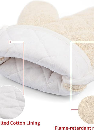 Terry Cloth Oven Mitts Heat Resistant to 482° F 15 Inch 100% Cotton Set of 2