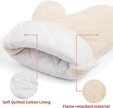 Terry Cloth Oven Mitts Heat Resistant to 482° F 13 Inch 100% Cotton Set of 2