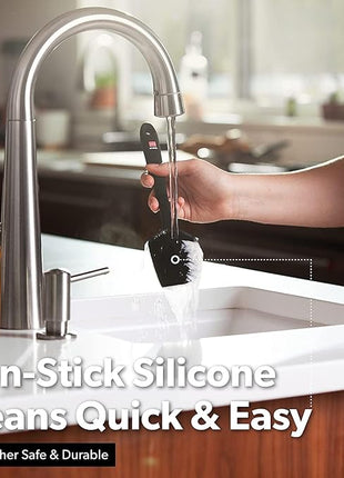 DI ORO Silicone Spatula Set - Rubber Kitchen Spatulas for Baking, Cooking, & Mixing - 600°F Heat-Resistant & BPA Free Silicone Scraper Spatulas for Nonstick Cookware - Dishwasher Safe (5pc, Black)