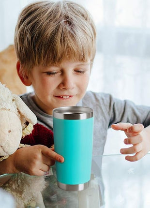 HASLE OUTFITTERS 20oz Tumblers Bulk Stainless Steel Cup with Lid Double Wall Vacuum Insulated Coffee Mug for Cold & Hot Drinks 1 Pack, Light Blue