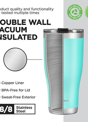HAUSHOF 30 oz Tumbler, Stainless Steel Vacuum Insulated Coffee Tumbler Water Cup, Double Wall Travel Mug with Lid, Perfect for Hot and Cold Drinks