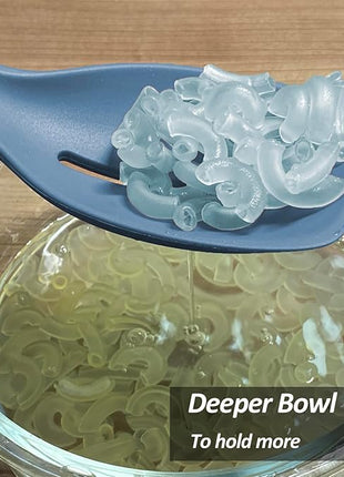 2 Pack Large Silicone Cooking Spoon, Non-Stick Slotted and Solid Spoon set with Deep Bolw- Measurement Mark for Mixing, Serving, Scooping, Scraping, Heat Resistant Kitchen Utensils, Starry Blue