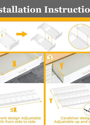 Famhap Spice Drawer Organizer, 36PCS Interlocking Expandable Seasoning Rack Tray Insert for Kitchen Drawers, Spice Rack Drawer for Spice Jars
