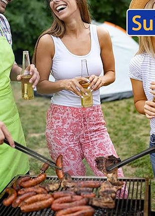 JETKONG 2 Pcs 18 Inch (45cm) Stainless Steel Grill Tongs Heavy Duty Giant Tweezer Tongs, Extra Large Tweezers Tools for Cooking, Grilling, BBQ and Turning Food (Black)