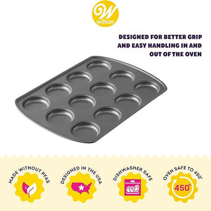 Wilton Gold Non-Stick Muffin Top Pan, Stainless Steel Bakeware, Made without PFAS, 11 x16 in, Packaging May Vary