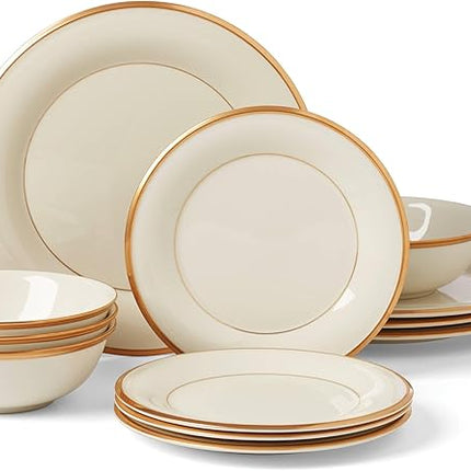 Lenox 896063 Eternal 12-Piece Dinnerware Set, Service for 4, Porcelain