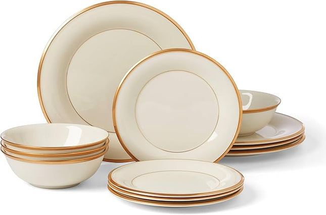 Lenox 896063 Eternal 12-Piece Dinnerware Set, Service for 4, Porcelain