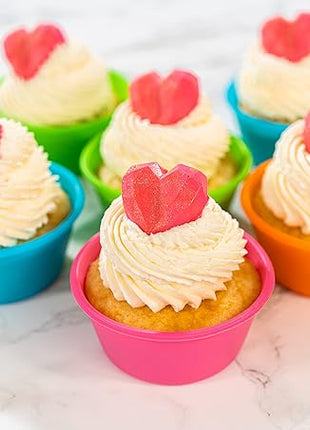 Bakerpan Silicone Jumbo Muffin Cups For Baking, Smooth Large Air Fryer Muffin Cups, 3 1/2 Inch Muffin Baking Cups, Jumbo Cupcake Liners - Set of 8