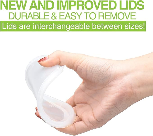 Glotoch 48 Pack (Mixed) 8 oz, 16 oz. and 32 oz. Plastic Food and Drink Storage Containers Set with Lids - Microwave, Freezer & Dishwasher Safe Eco-Friendly, BPA-Free, Reusable & Stackable