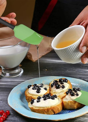 Coukre Silicone Spatula Set of 5,High Temperature Resistant, Food Grade Silicone, Dishwasher Safe, for Baking, Cooking (Grass Green)